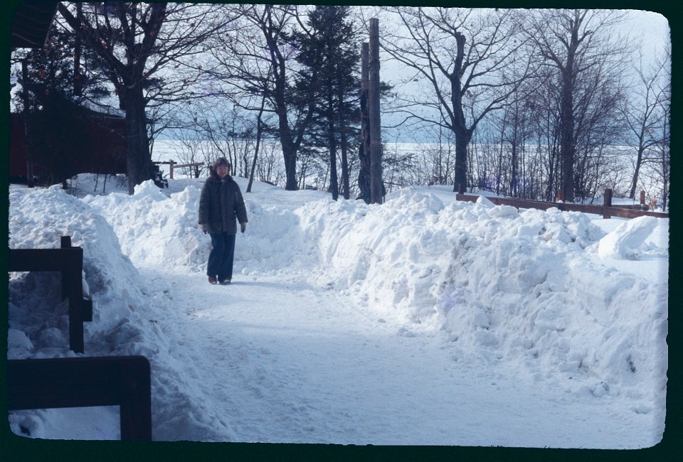 Lynn Lankton with West woods backdrop 1977